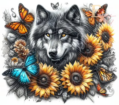 Stencil Wolf 20oz Tumbler Sublimation Wrap