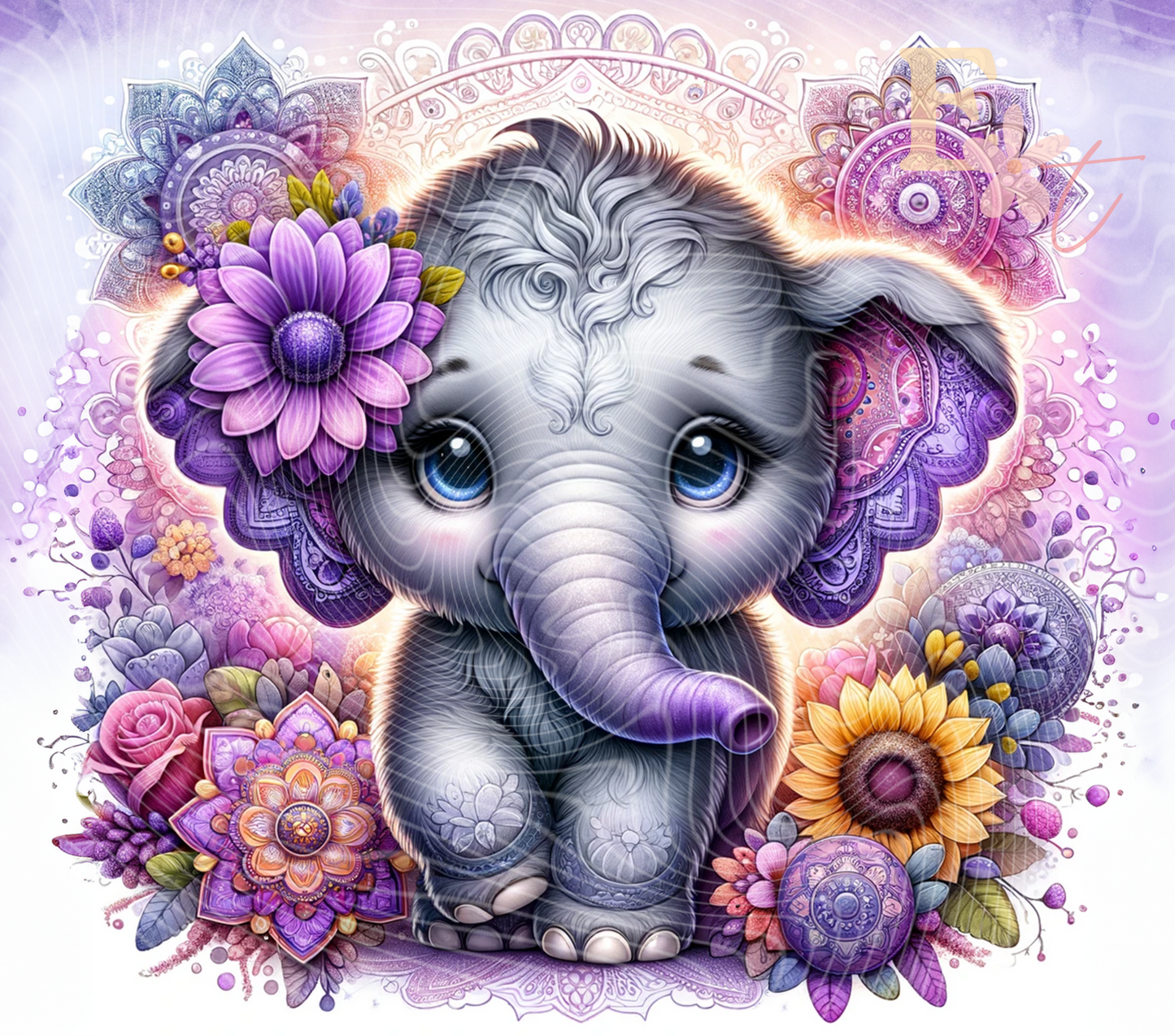 Baby Elephant 20oz Tumbler Sublimation Wrap