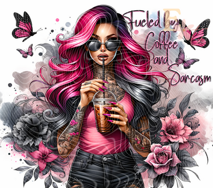 Fueled By Coffee 20oz Tumbler Sublimation Wrap