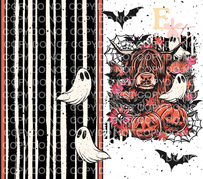 Spooky Highland 20oz Tumbler Sublimation Wrap