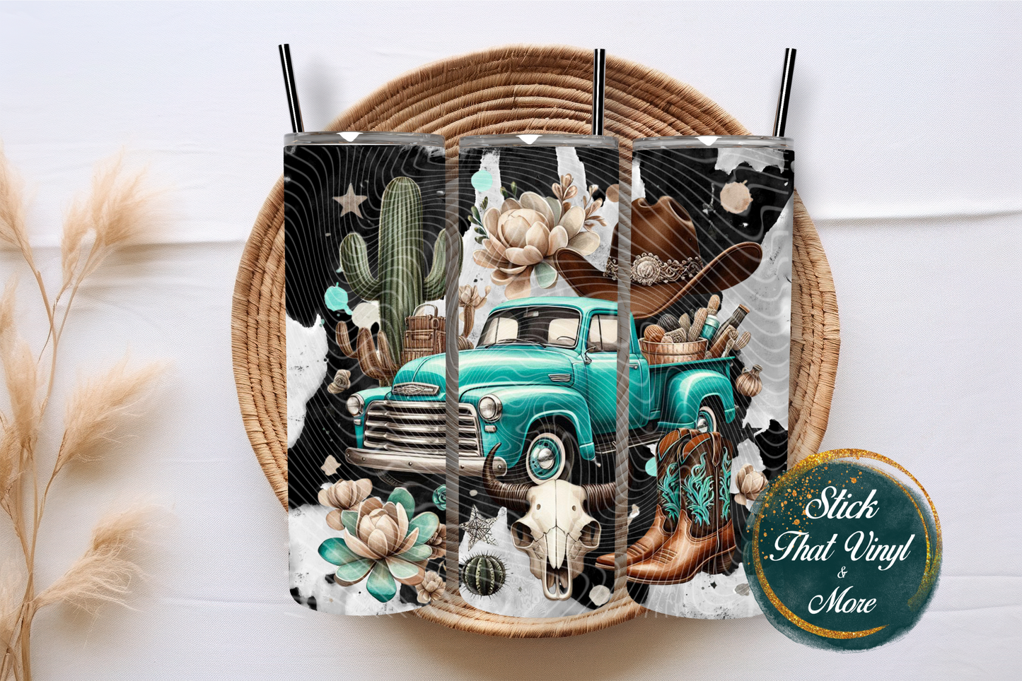Western Truck 20oz Tumbler Sublimation Wrap