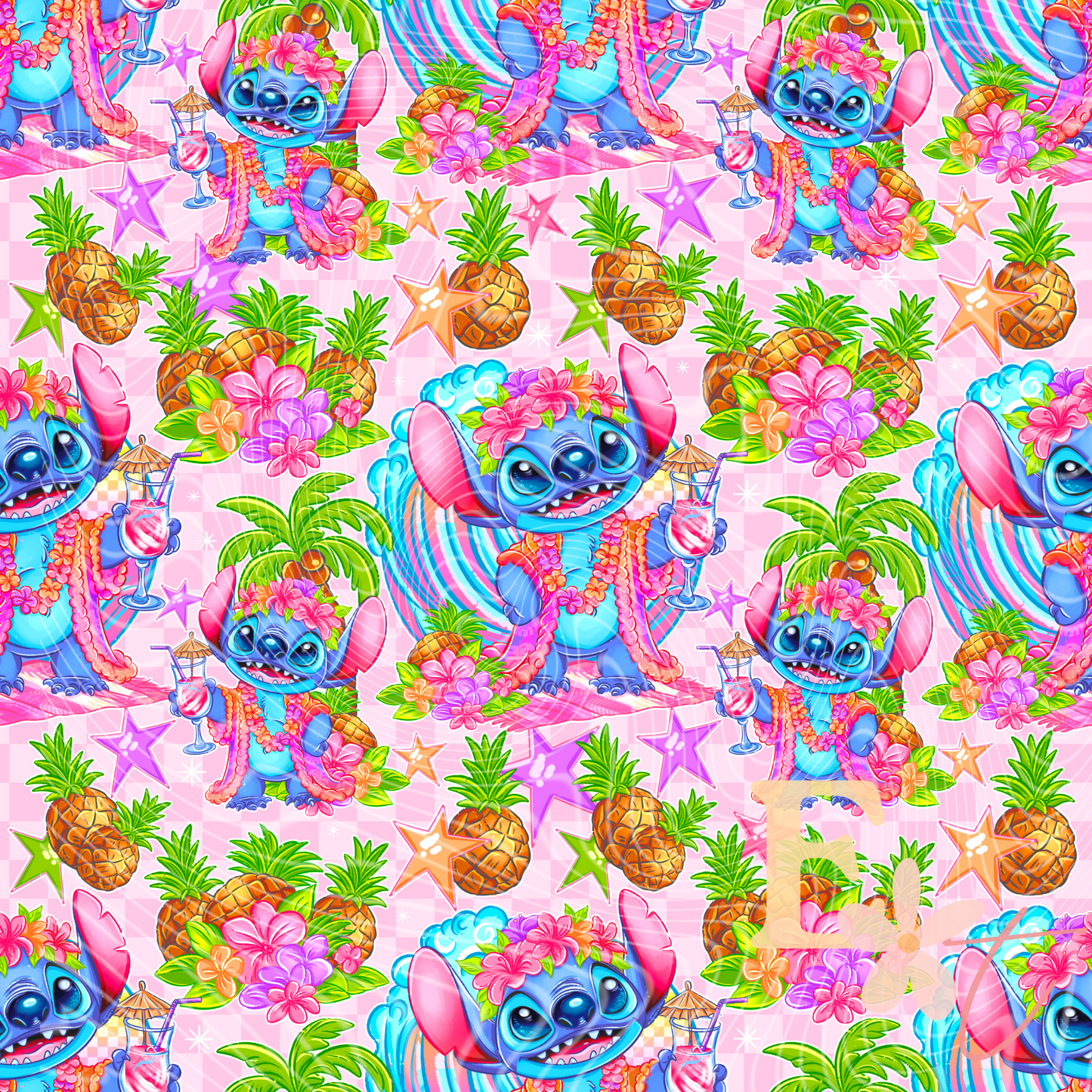 Tropical Monster Seamless Pattern