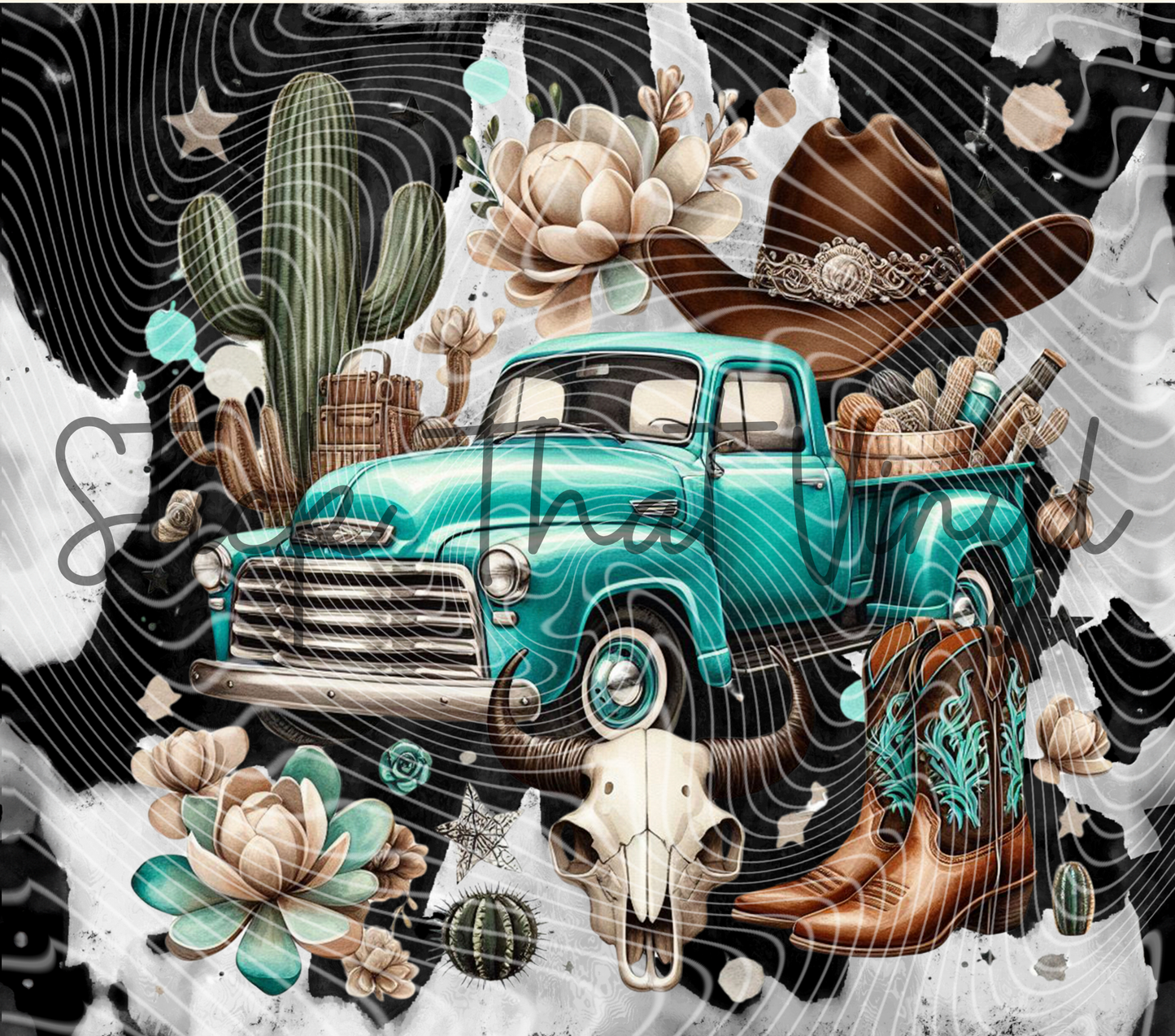 Western Truck 20oz Tumbler Sublimation Wrap