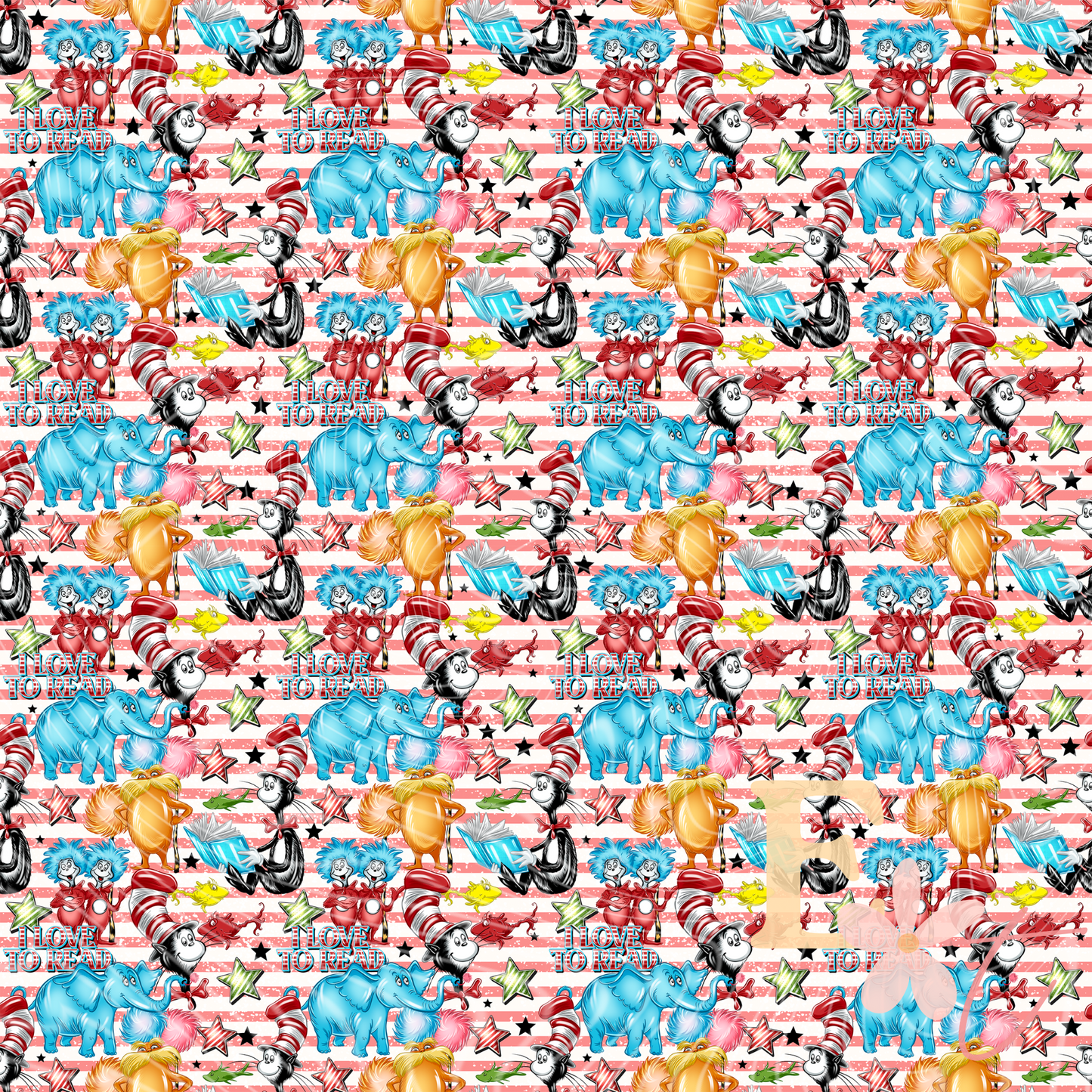 Love to Read Seamless Pattern