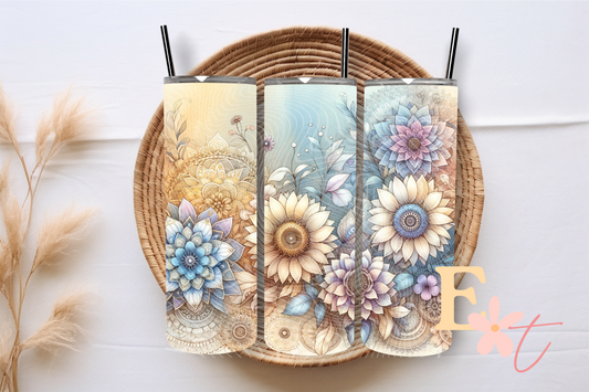 Watercolour Flowers 20oz Tumbler Sublimation Wrap