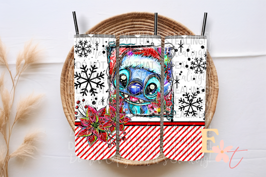 Blue Christmas Monster 20oz Sublimation Wrap