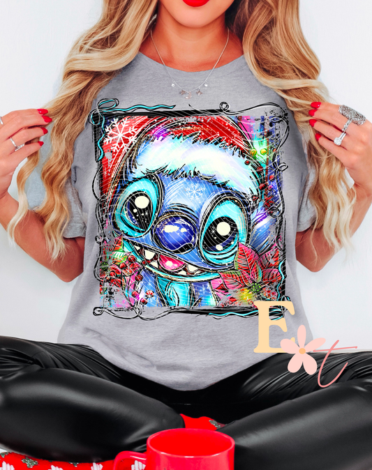 Christmas Blue Monster Ready to Press DTF Transfer