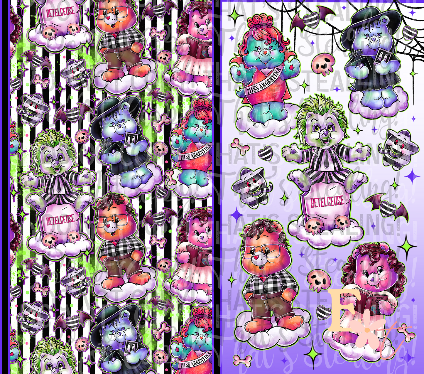 Beetle Bears 20oz Tumbler Sublimation Wrap