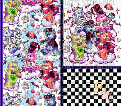 Spooky Bears 20oz Tumbler Sublimation Wrap