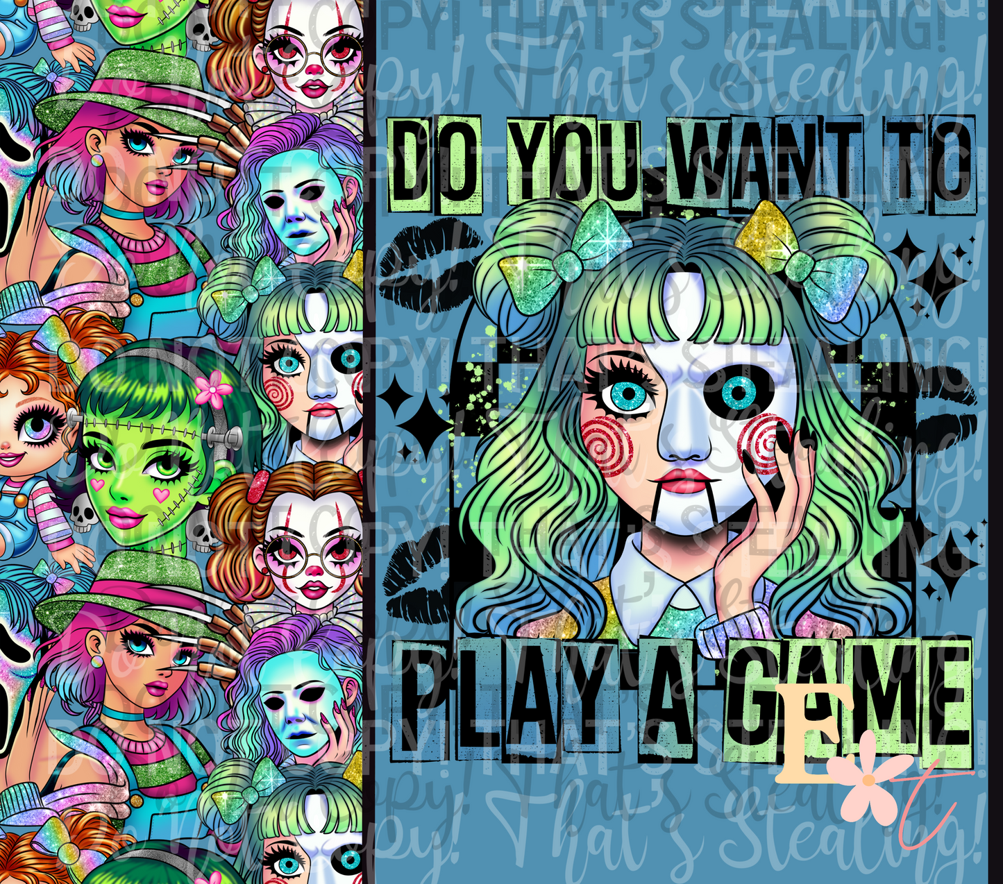 Horror Girlie Jigsaw 20oz Tumbler Sublimation Wrap
