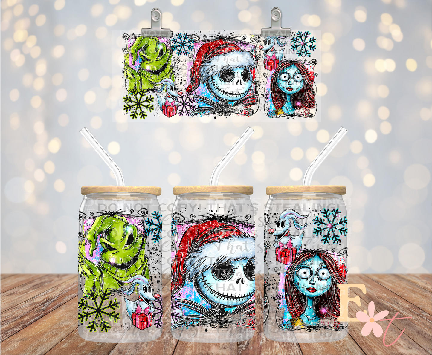 NBC Christmas 16oz UV DTF Wrap