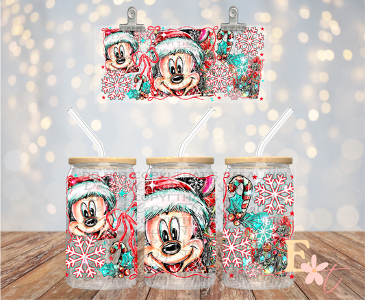 Christmas Mouse 16oz UV DTF Wrap