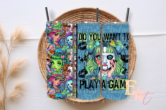 Horror Girlie Jigsaw 20oz Tumbler Sublimation Wrap