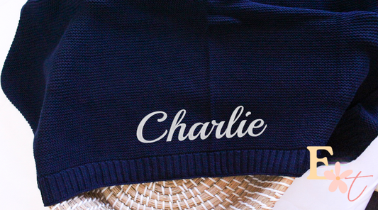 Personalised Knitted Baby Blanket