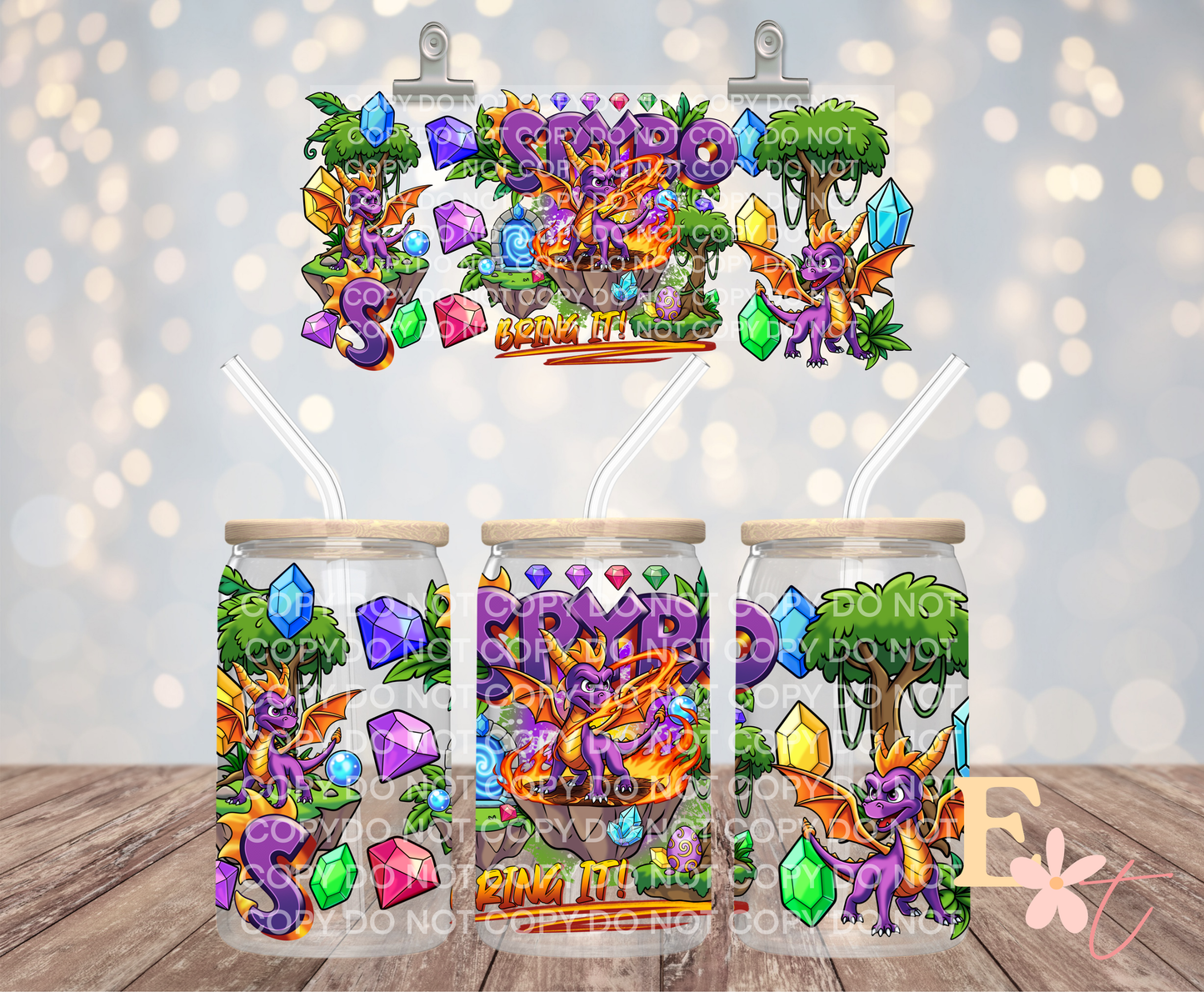 Purple Dragon 16oz UV DTF Wrap