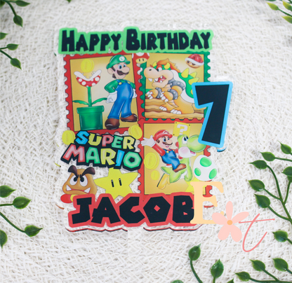 Super Brothers UV Printed Cake Topper