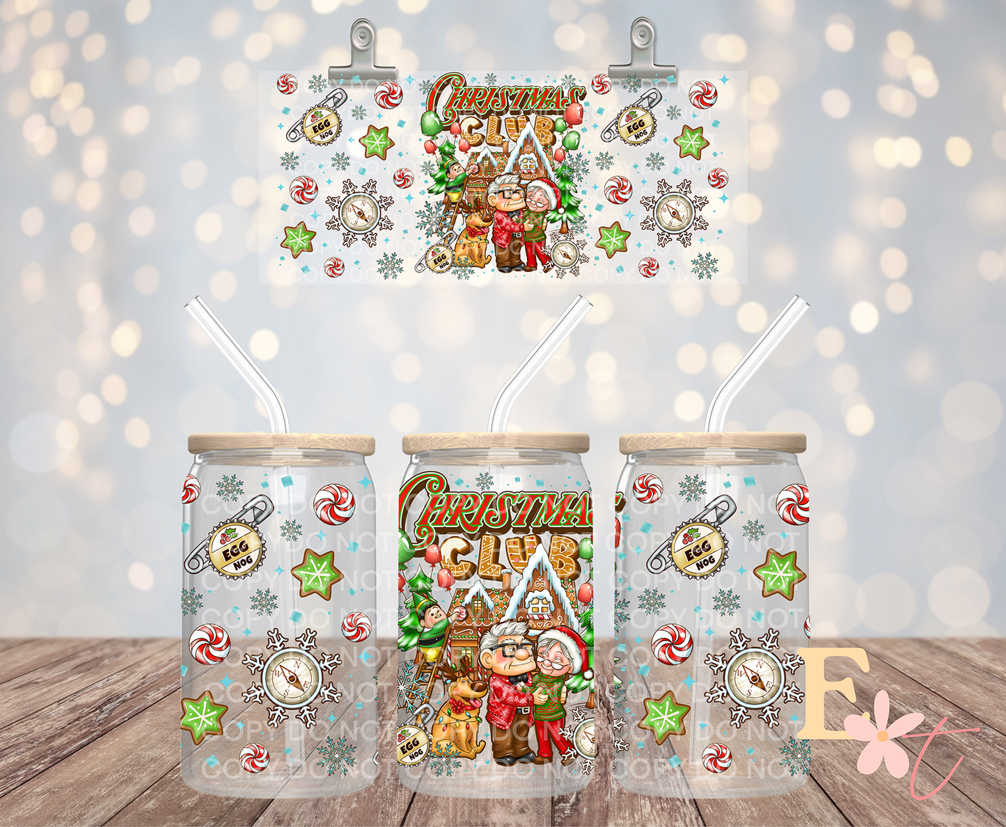 Christmas Club 16oz UV DTF