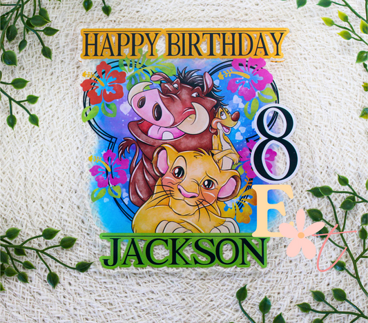 Lion and Friends UV Printed Cake Topper