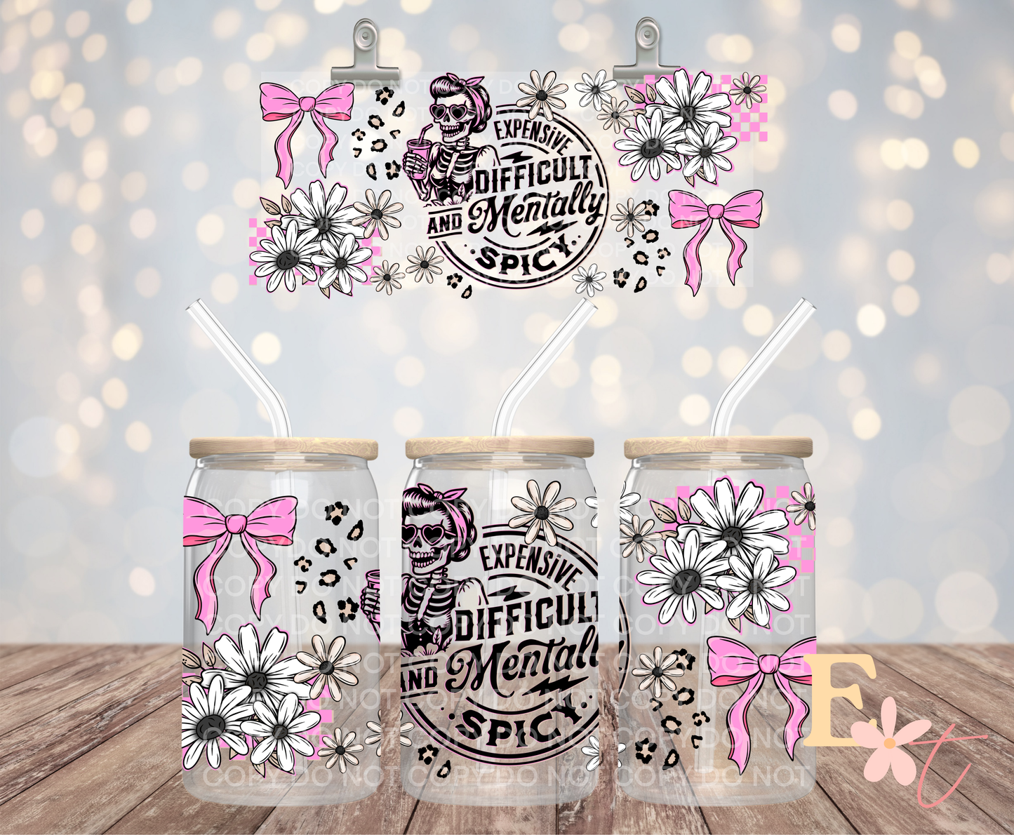 Mentally Spicy 16oz UV DTF Wrap