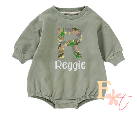 Personalised Dinosaur Baby Romper