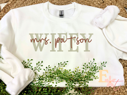 Wifey Personalised Embroidery
