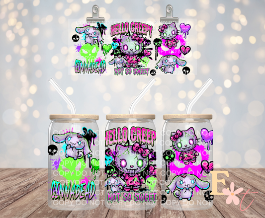 Hello Creepy 16oz UV DTF Wrap