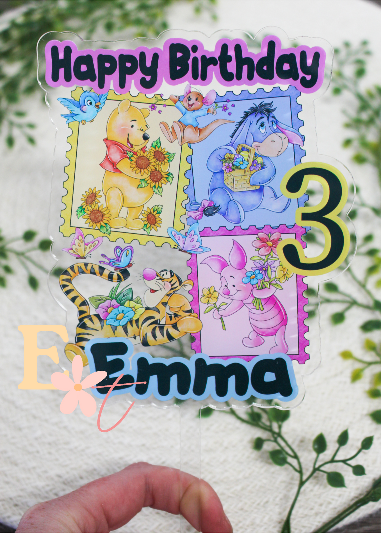 Bear and Friends UV Printed Cake Topper