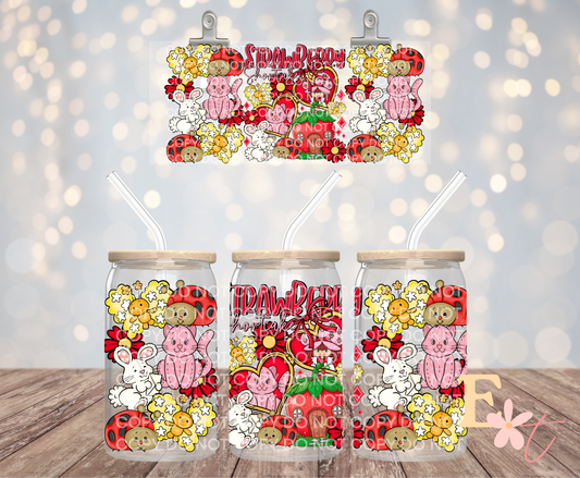 Strawberry Cake 16oz UV DTF Wrap