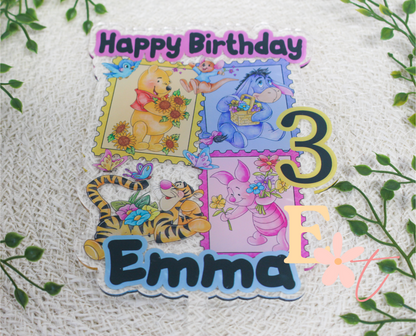 Bear and Friends UV Printed Cake Topper