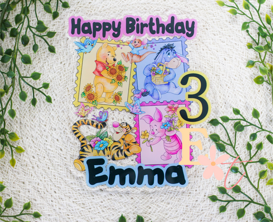 Bear and Friends UV Printed Cake Topper