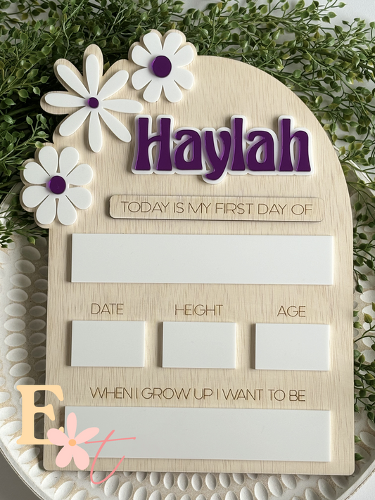 First Day Of Wooden Board