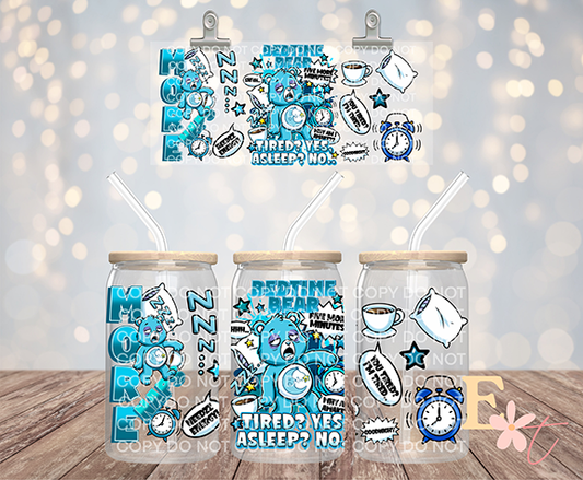 Bedtime Bear 16oz UV DTF Wrap