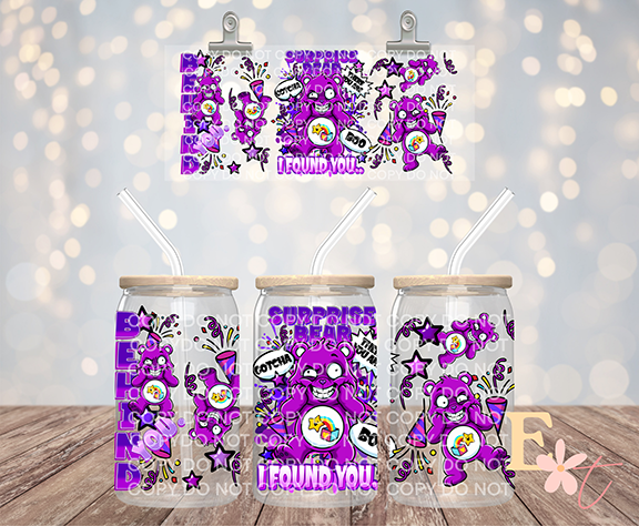 Surprise Bear 16oz UV DTF Wrap