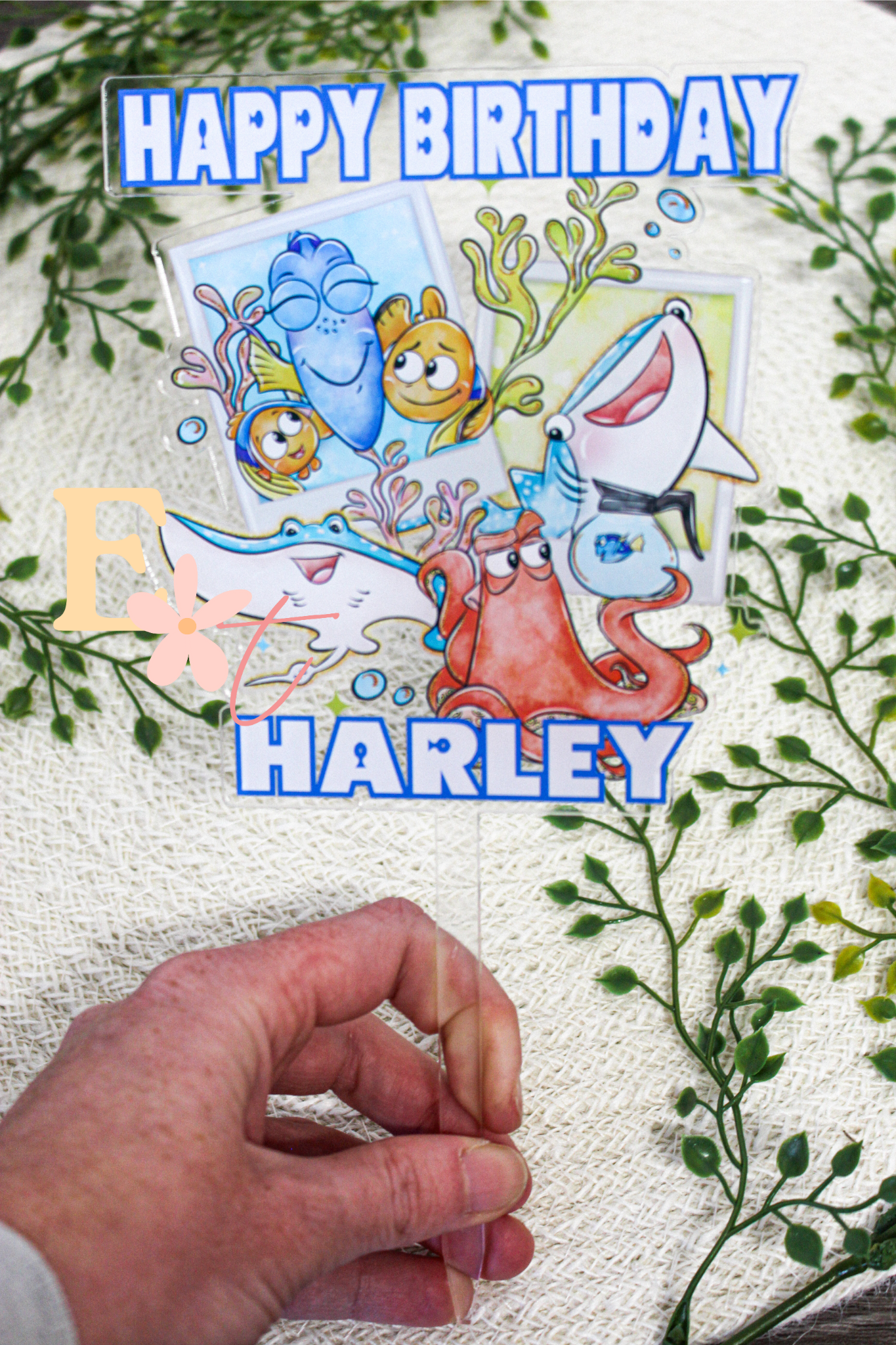 Fish and Friends UV Printed Cake Topper
