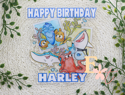 Fish and Friends UV Printed Cake Topper