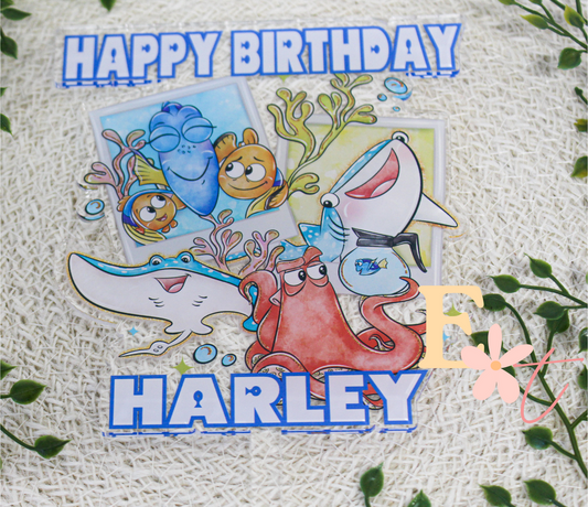Fish and Friends UV Printed Cake Topper
