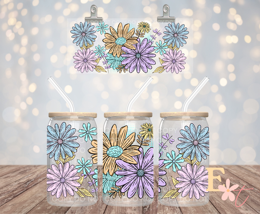 Floral Pastel 16oz UV DTF Wrap