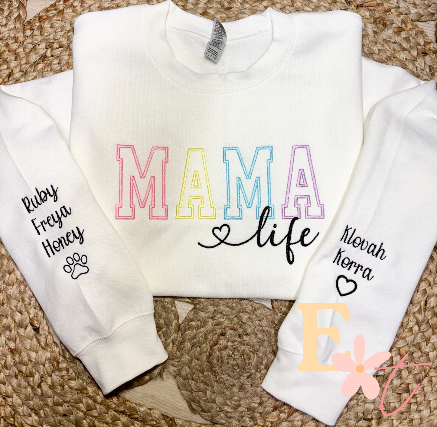 Mama Life Embroidered Sweatshirt