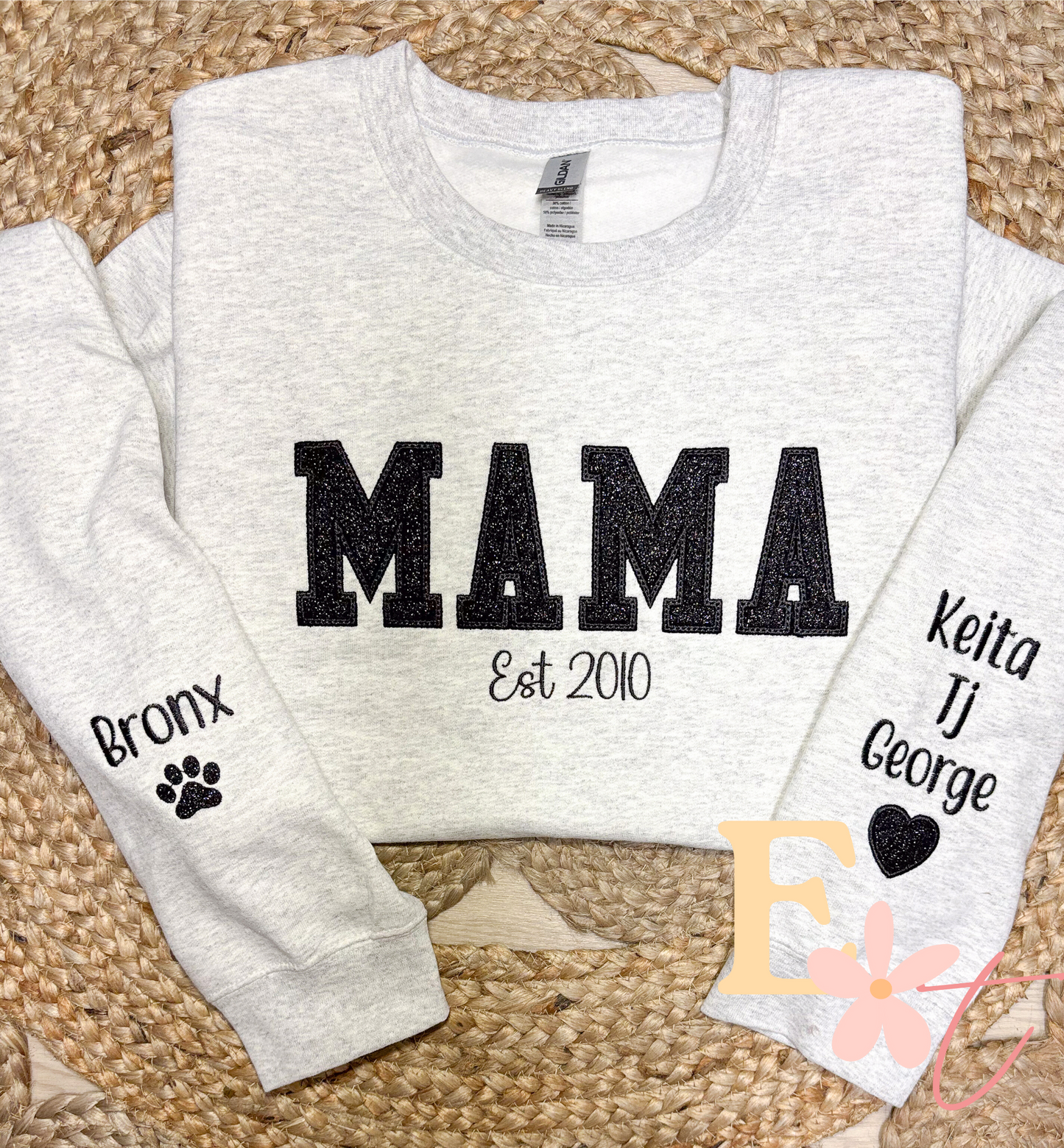 Glitter Mama Embroidered Sweatshirt