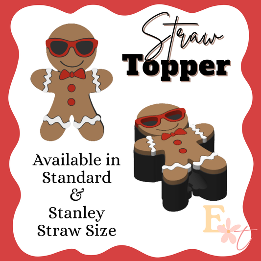 Gingerbread Man 3D Straw Topper