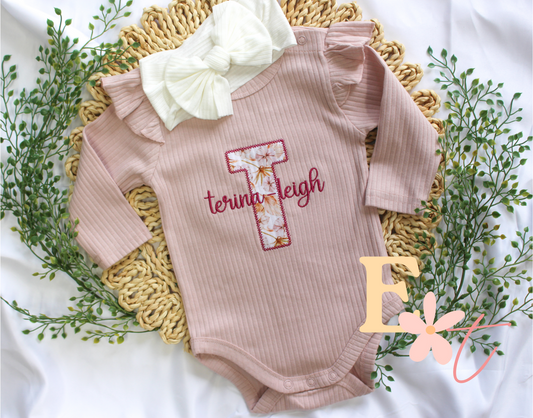 Personalised Ruffled Applique Romper