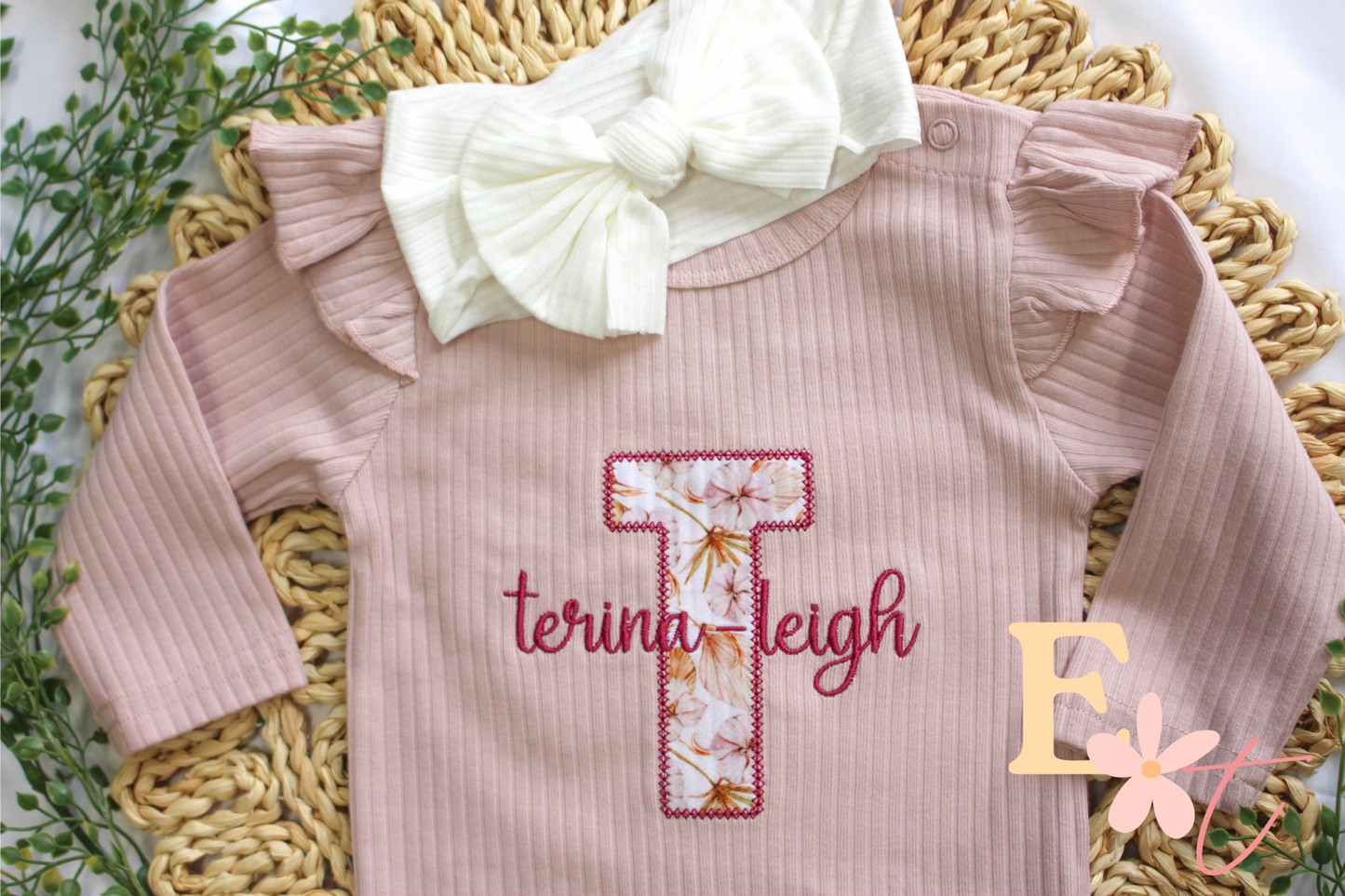 Personalised Ruffled Applique Romper