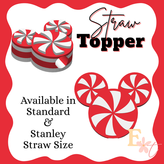Red Candy Mouse 3D Straw Topper