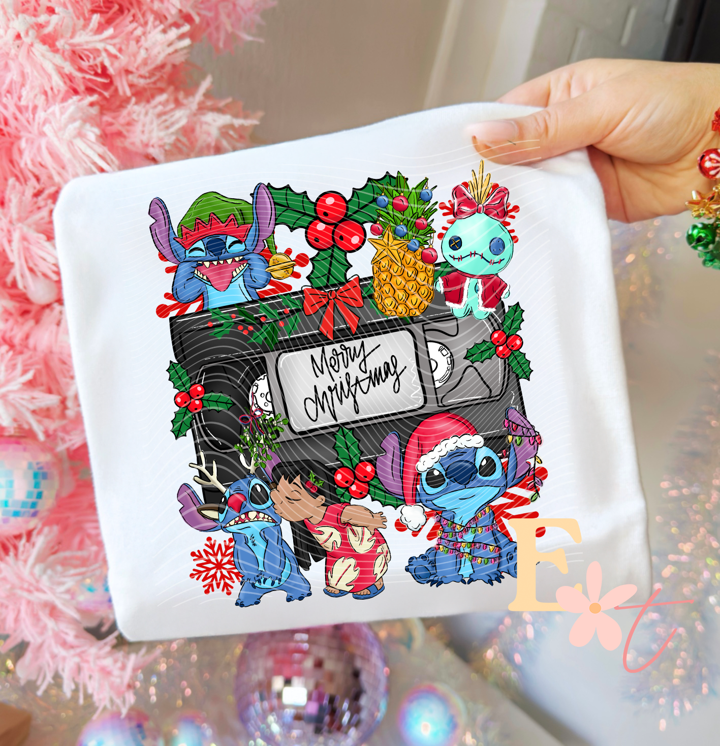 Merry Christmas Blue Guy Ready to Press DTF Transfer