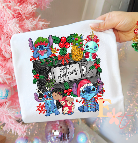 Merry Christmas Blue Guy Ready to Press DTF Transfer