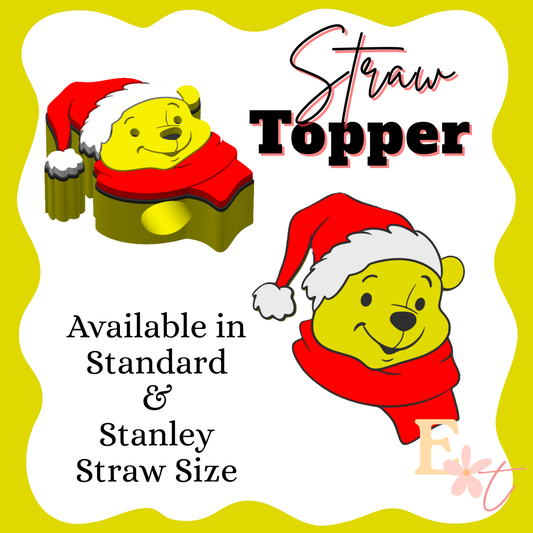 Christmas Winnie 3D Straw Topper