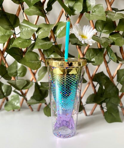 gold blue and purple ombre mermaid tumbler from stick that vinyl australian vinyl supplier